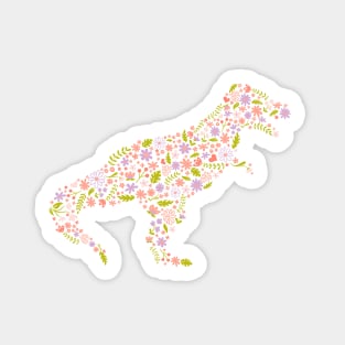 Floral Dinosaur in Pink + Purple Sticker